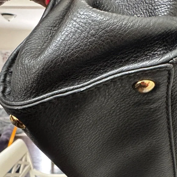 Michael Kors Large Black Studded Satchel with Gold Details - Picture 5 of 12